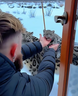 C1606007 A snow leopard came to me with its injured child on its back for help, and then (Part 2)