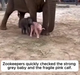 The Crowd Froze When A Rare Albino Elephant Was Born  (Part 2)